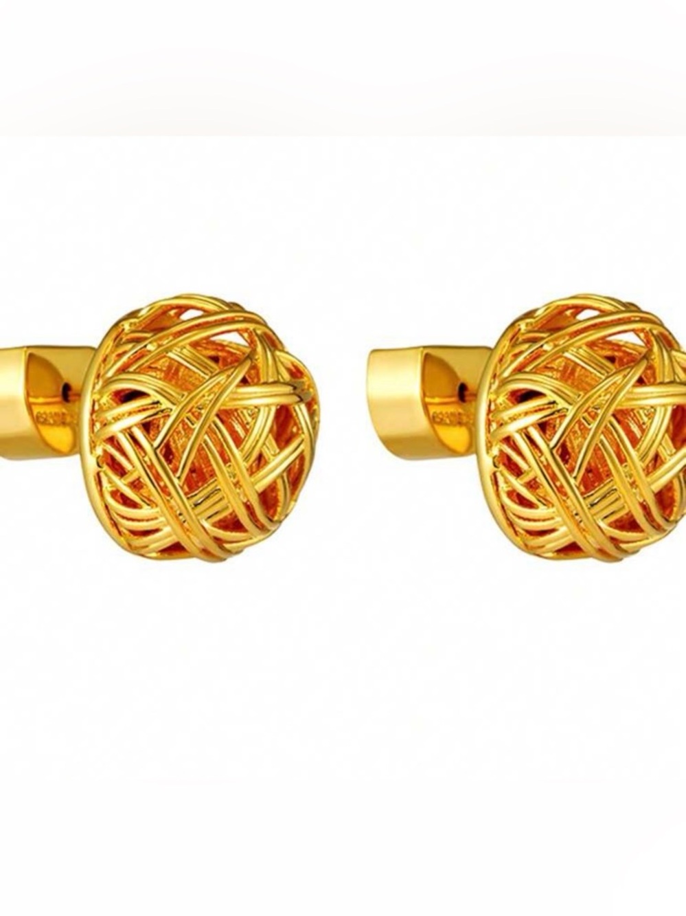 Gold Woven Knot Stud Earrings